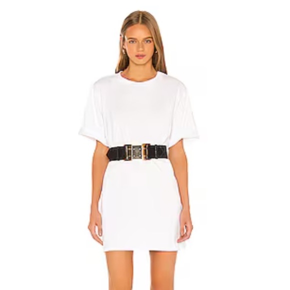 GRLFRND Dresses & Skirts - GRLFRND Paulie Oversized Tee Shirt in White tee shirt dress size XXS
